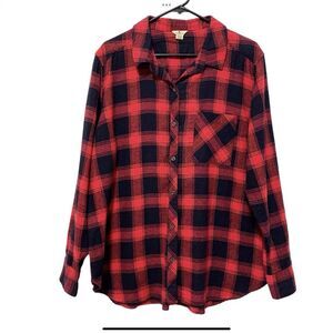 Woolrich Red Black Plaid Flannel Shirt Men's Size XXL